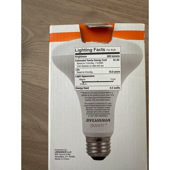 Sylvania Smart+ Soft White BR30 LED Light Bulb Bluetooth Voice Control - Picture 3 of 5